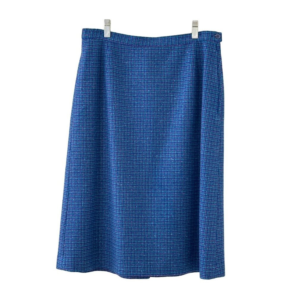 80's Rare Vintage Blue & Purple Pendleton Wool Skirt size 30" waist